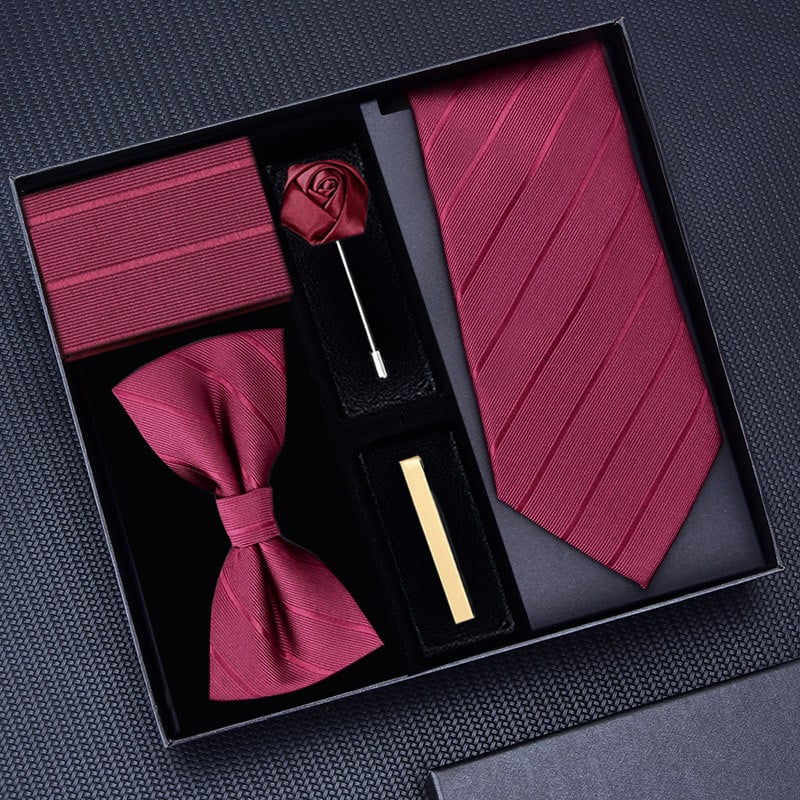 Мъжка вратовръзка с цветна украса – полиестер, на райета, геометричен стил