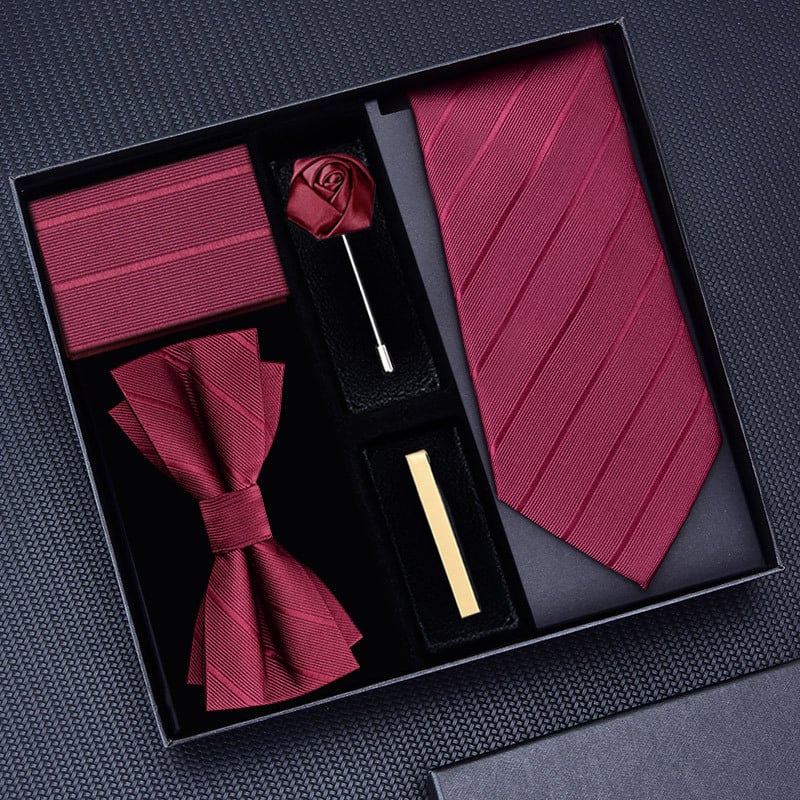 Мъжка вратовръзка с цветна украса – полиестер, на райета, геометричен стил