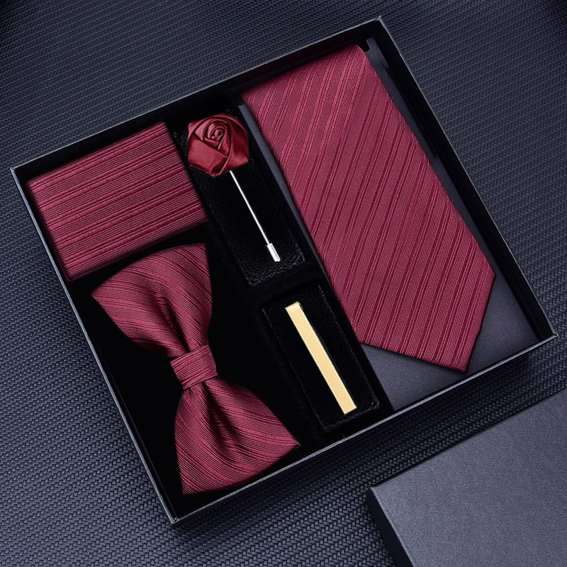 Мъжка вратовръзка с цветна украса – полиестер, на райета, геометричен стил