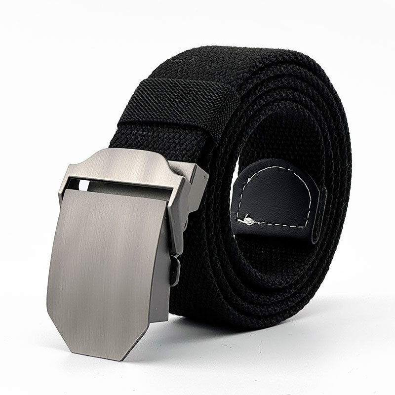 Curea din pânză pentru bărbați, cu cataramă din aliaj, cataramă automată, lățime 2–4 cm