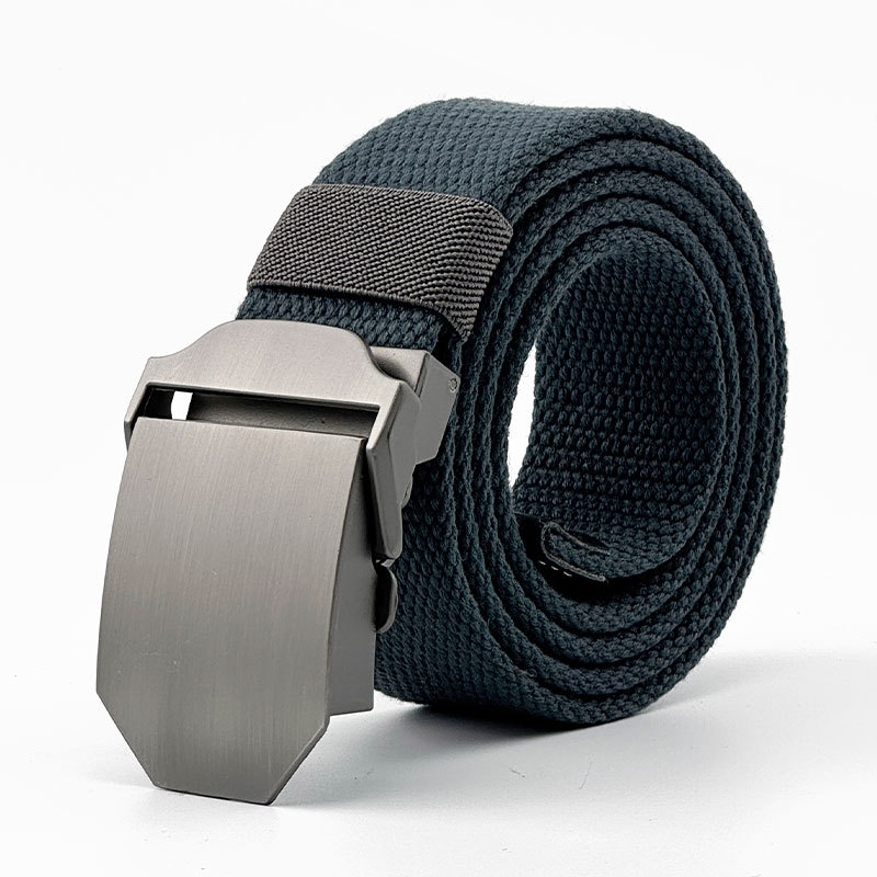 Curea din pânză pentru bărbați, cu cataramă din aliaj, cataramă automată, lățime 2–4 cm