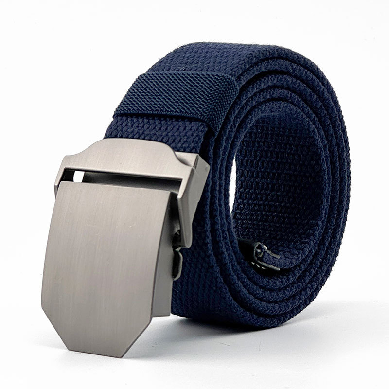 Curea din pânză pentru bărbați, cu cataramă din aliaj, cataramă automată, lățime 2–4 cm