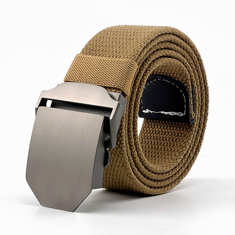 Curea din pânză pentru bărbați, cu cataramă din aliaj, cataramă automată, lățime 2–4 cm