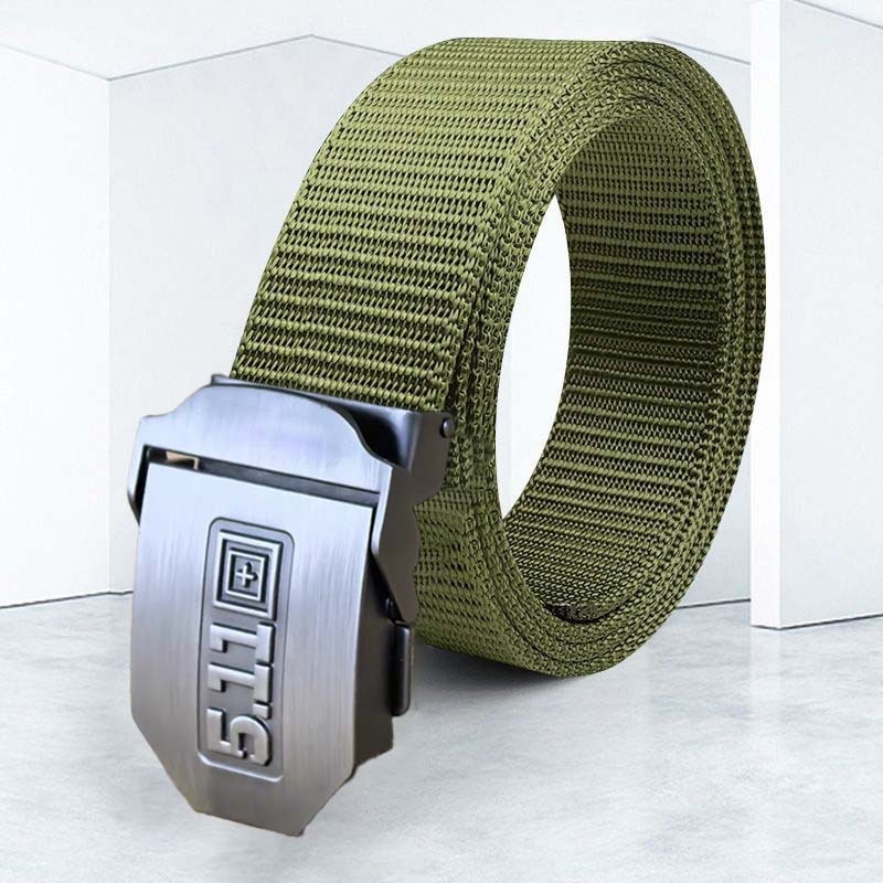 Curea din pânză pentru bărbați, cu cataramă din aliaj, cataramă automată, lățime 2–4 cm