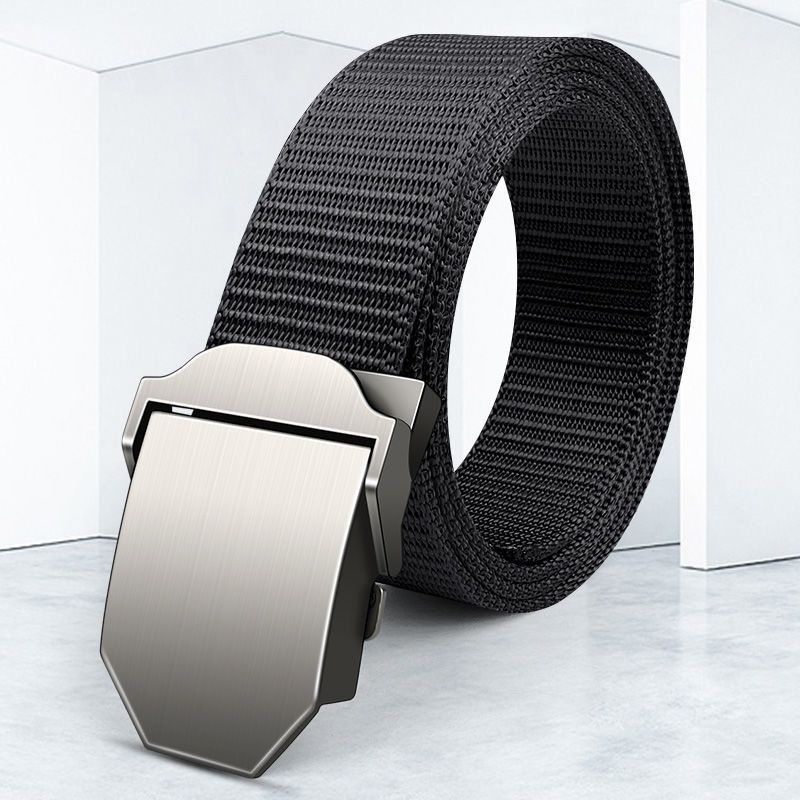 Curea din pânză pentru bărbați, cu cataramă din aliaj, cataramă automată, lățime 2–4 cm