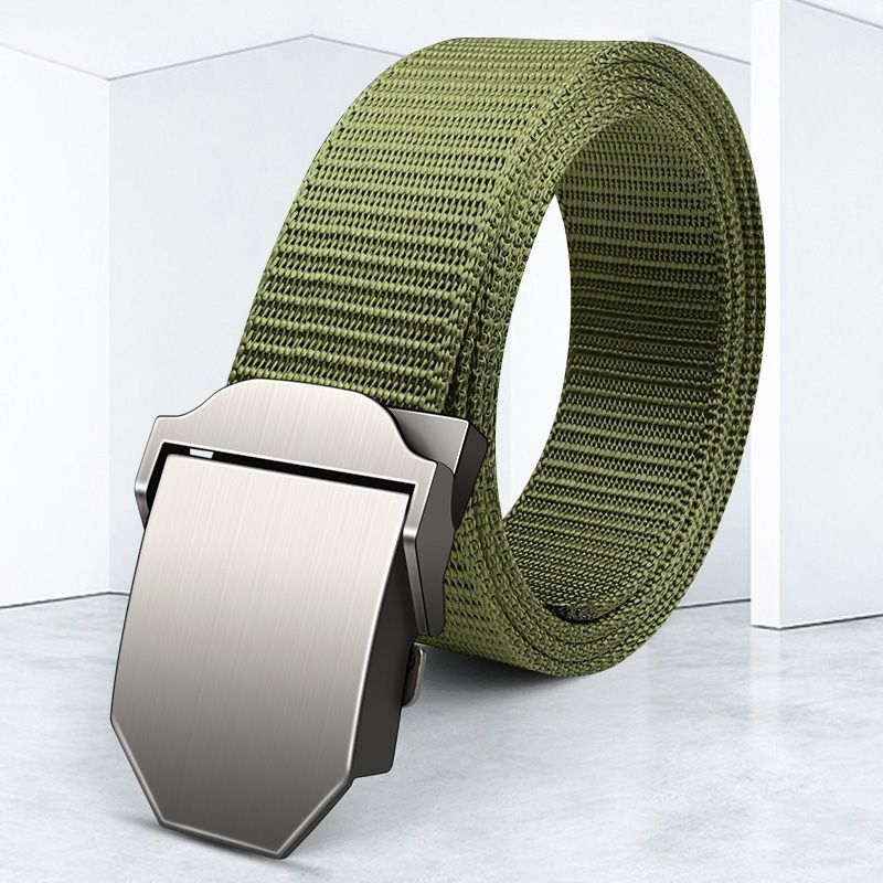 Curea din pânză pentru bărbați, cu cataramă din aliaj, cataramă automată, lățime 2–4 cm