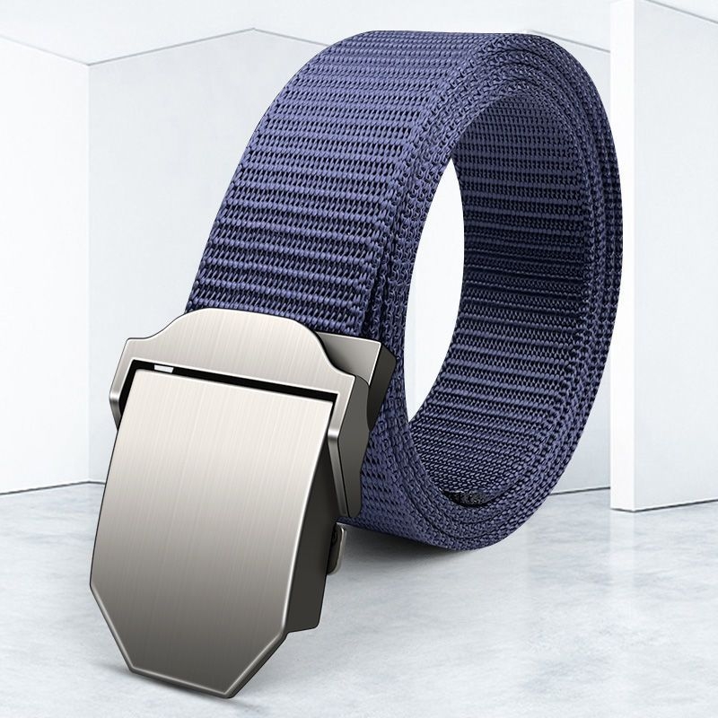 Curea din pânză pentru bărbați, cu cataramă din aliaj, cataramă automată, lățime 2–4 cm