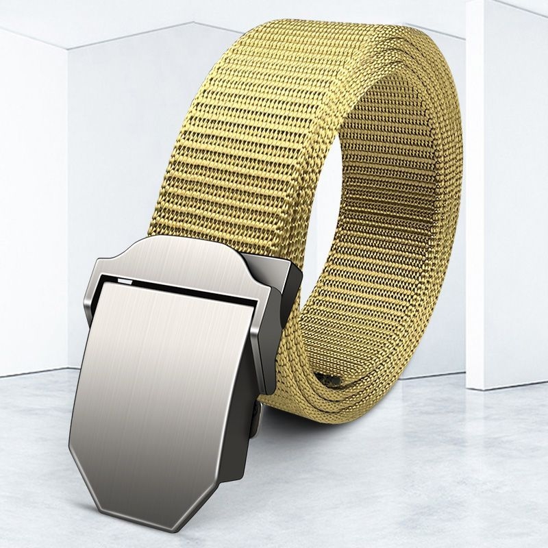 Curea din pânză pentru bărbați, cu cataramă din aliaj, cataramă automată, lățime 2–4 cm