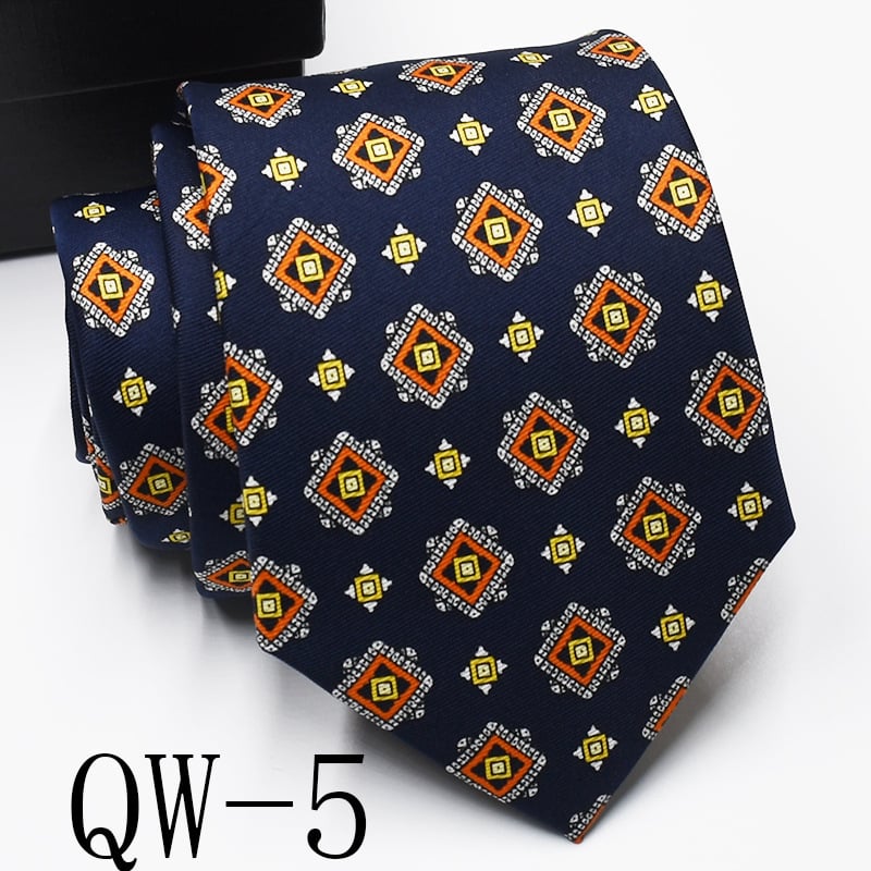 Ziedu drukāta poliestera kaklasaite, universāls stils, drukas process