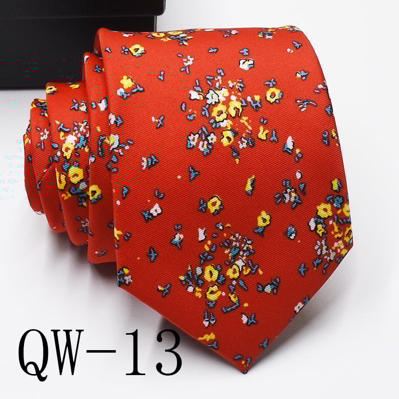 Ziedu drukāta poliestera kaklasaite, universāls stils, drukas process