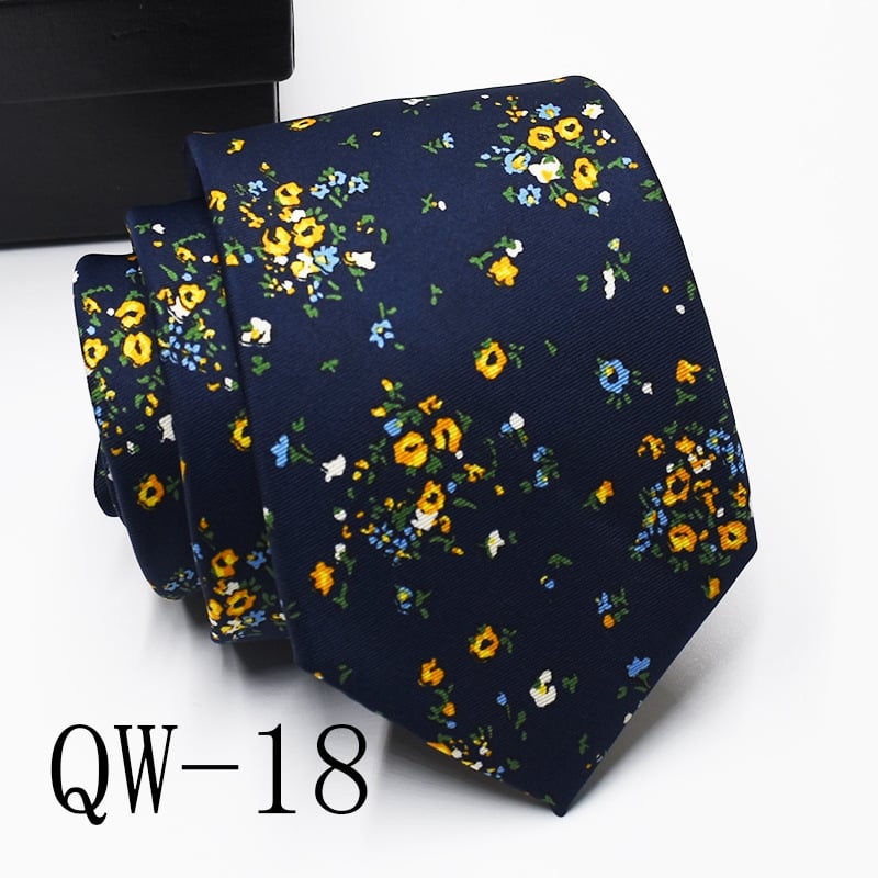 Ziedu drukāta poliestera kaklasaite, universāls stils, drukas process