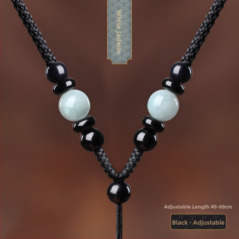 Hetianos nefrito pakabukas ant rankų pintos vėrinio, apdorotas nefritas