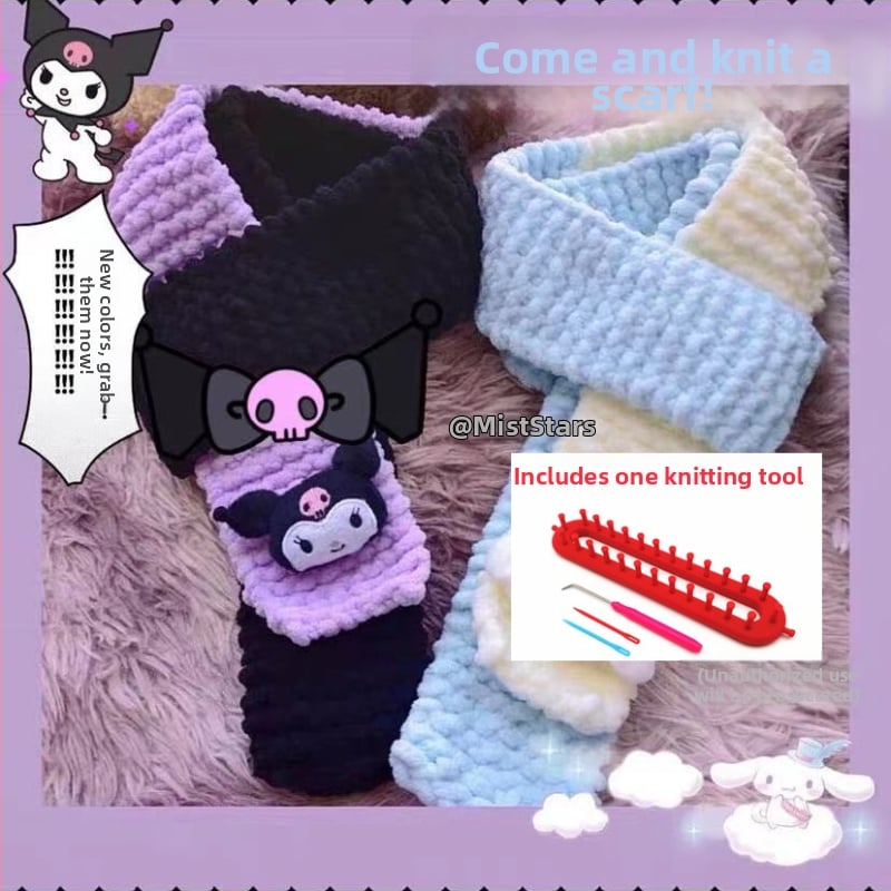 Σετ νημάτων για χειροποίητο κασκόλ — 100% ακρυλικό νήμα, 7s στροφές, μονή ίνα, μορφή νήματος: tuan line, για χειροποίητο πλέξιμο