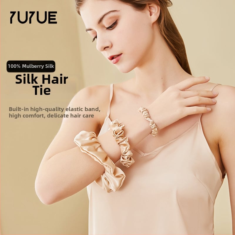 Копринен аксесоар за глава, мулберска коприна, 19 momme, ръчна изработка, моден градски стил