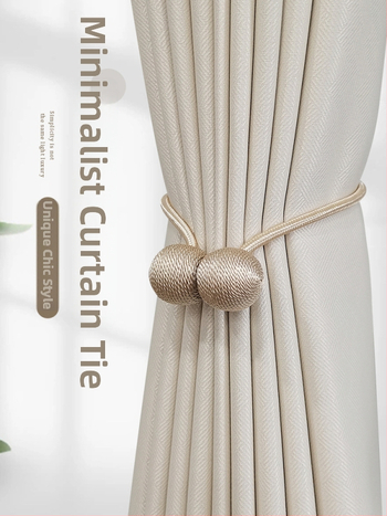 Dvi audinio užuolaidų dirželiai su magnetinėmis sagenimis, paprastas ir šiuolaikiškas stilius, tinkami lovos užuolaidoms ir musės tinklams