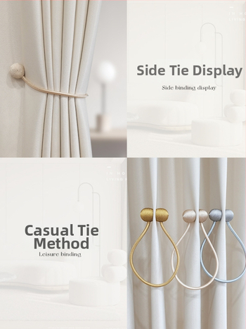 Dvi audinio užuolaidų dirželiai su magnetinėmis sagenimis, paprastas ir šiuolaikiškas stilius, tinkami lovos užuolaidoms ir musės tinklams