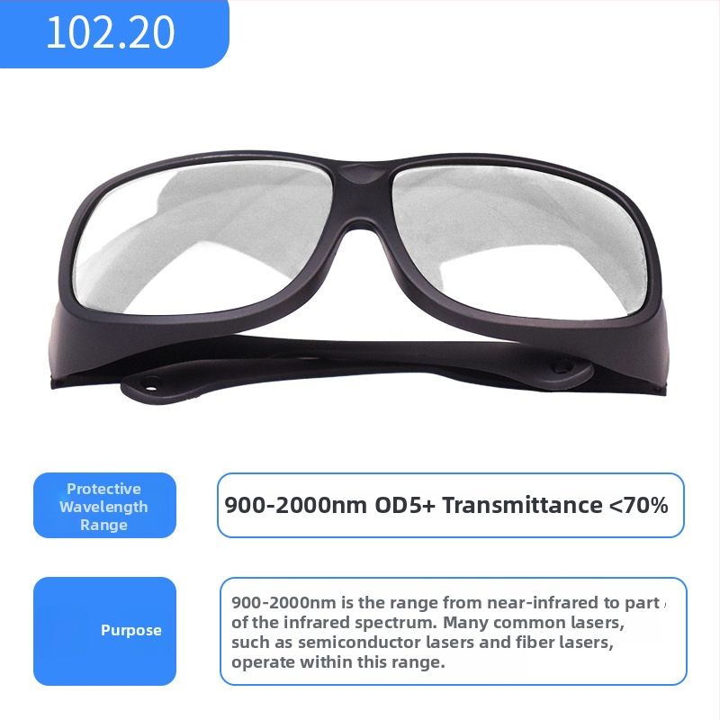 Kaitseprillid Tc-yj-102, valguskiirguse kaitse, läätsede paksus 2 mm, valgusläbilaskvus 40%