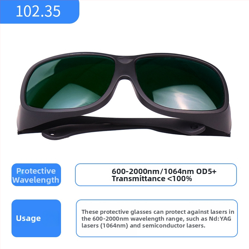 Kaitseprillid Tc-yj-102, valguskiirguse kaitse, läätsede paksus 2 mm, valgusläbilaskvus 40%