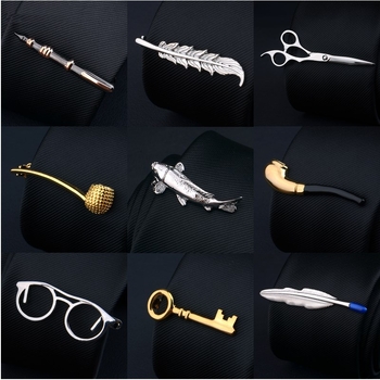 Клип за вратовръзка от мед, плоска глава, унисекс, модерен стил, дължина 4 cm, модел: очила дартс AK47