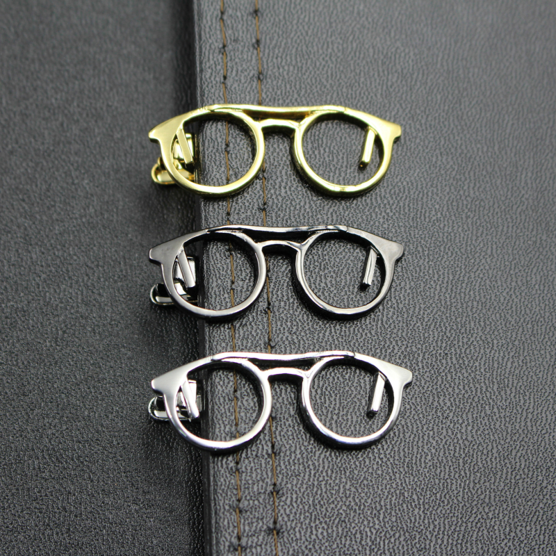 Клип за вратовръзка от мед, плоска глава, унисекс, модерен стил, дължина 4 cm, модел: очила дартс AK47