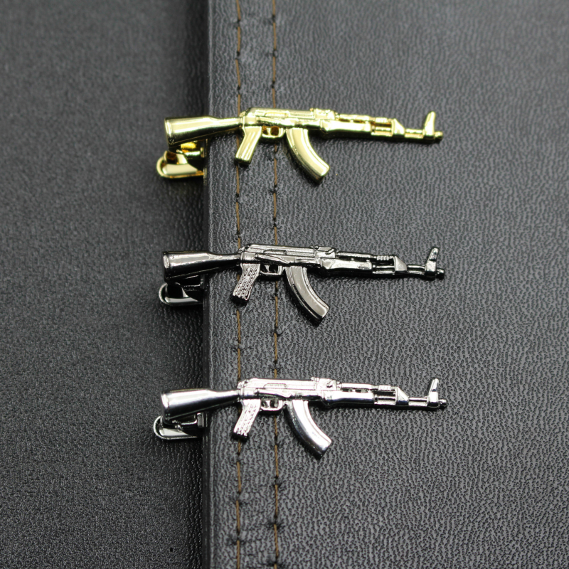 Клип за вратовръзка от мед, плоска глава, унисекс, модерен стил, дължина 4 cm, модел: очила дартс AK47