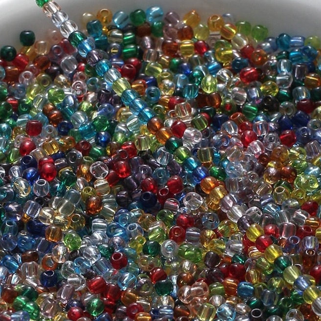 Prozirne boje staklene perle u obliku riže, 2/3 mm, ručno izrađene za DIY ukrase za kosu