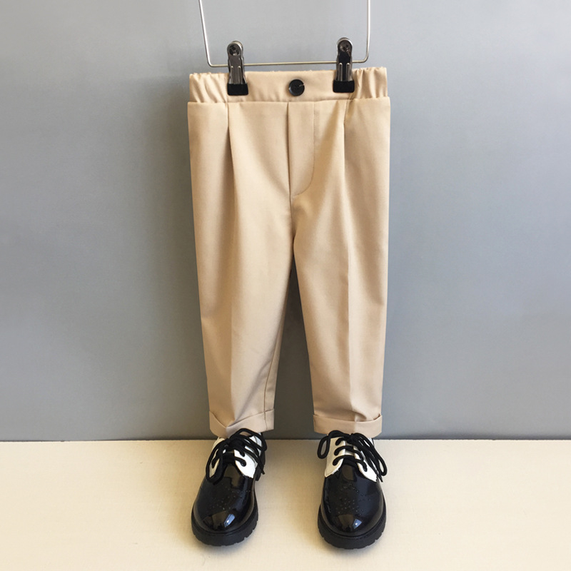 Vaikiškos kelnytės korėjietišku stiliumi berniukams, poliesterio audinys (80%), vidutinio aukščio liemuo su elastine juosta, 3–8 metų amžiaus