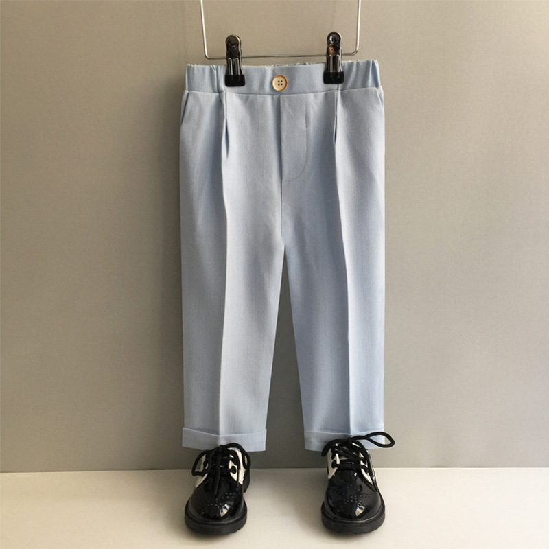 Vaikiškos kelnytės korėjietišku stiliumi berniukams, poliesterio audinys (80%), vidutinio aukščio liemuo su elastine juosta, 3–8 metų amžiaus