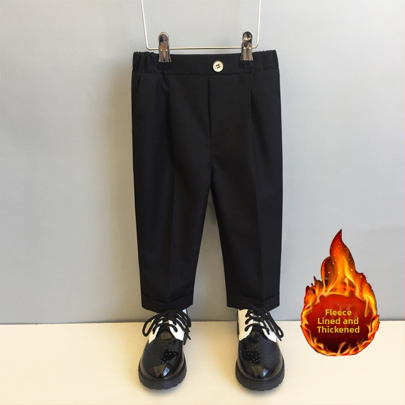 Vaikiškos kelnytės korėjietišku stiliumi berniukams, poliesterio audinys (80%), vidutinio aukščio liemuo su elastine juosta, 3–8 metų amžiaus