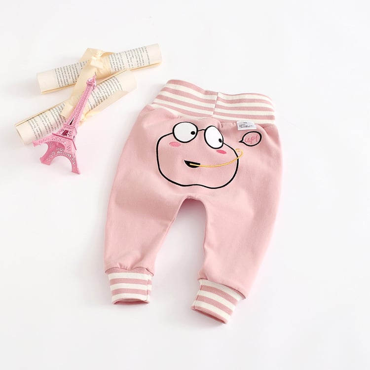 Kūdikių kelnytės su animaciniu raštu, aukštas liemuo, elastinga juosta, 95% medvilnė, Silver Fox veliūras, stori ir šilti pavasariui rudeniui žiemai