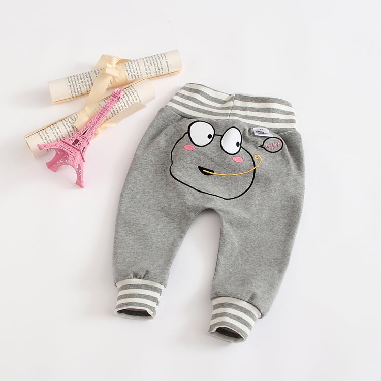 Kūdikių kelnytės su animaciniu raštu, aukštas liemuo, elastinga juosta, 95% medvilnė, Silver Fox veliūras, stori ir šilti pavasariui rudeniui žiemai