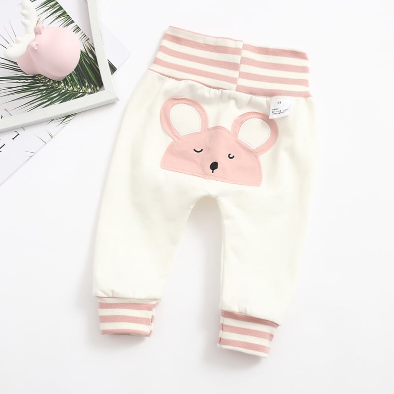 Kūdikių kelnytės su animaciniu raštu, aukštas liemuo, elastinga juosta, 95% medvilnė, Silver Fox veliūras, stori ir šilti pavasariui rudeniui žiemai