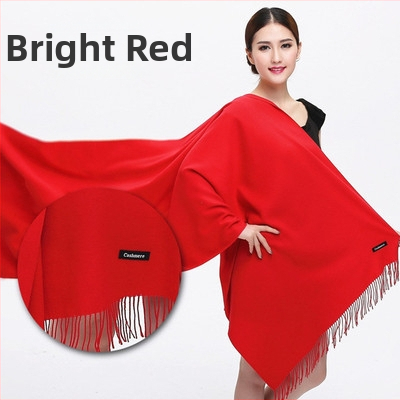 Šal od imitacijskog kašmira, warp pletenje, topao zimi, vintage kineski stil, našiven logotip