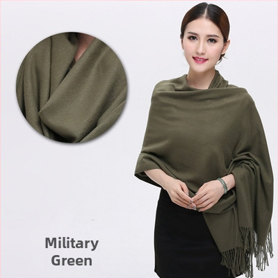 Šal od imitacijskog kašmira, warp pletenje, topao zimi, vintage kineski stil, našiven logotip