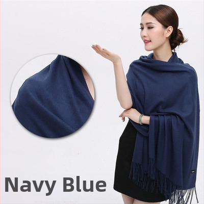 Šal od imitacijskog kašmira, warp pletenje, topao zimi, vintage kineski stil, našiven logotip