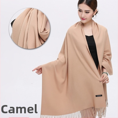 Šal od imitacijskog kašmira, warp pletenje, topao zimi, vintage kineski stil, našiven logotip