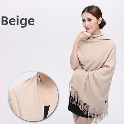 Šal od imitacijskog kašmira, warp pletenje, topao zimi, vintage kineski stil, našiven logotip