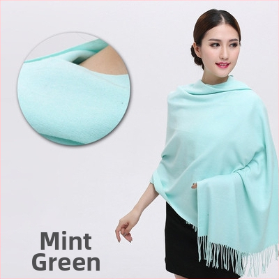 Šal od imitacijskog kašmira, warp pletenje, topao zimi, vintage kineski stil, našiven logotip