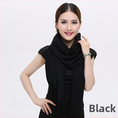 Šal od imitacijskog kašmira, warp pletenje, topao zimi, vintage kineski stil, našiven logotip