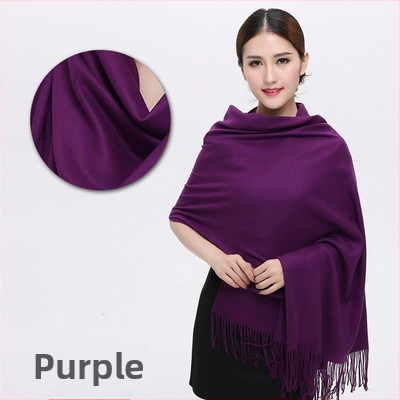 Šal od imitacijskog kašmira, warp pletenje, topao zimi, vintage kineski stil, našiven logotip