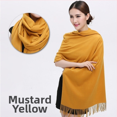 Šal od imitacijskog kašmira, warp pletenje, topao zimi, vintage kineski stil, našiven logotip