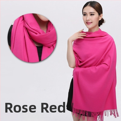 Šal od imitacijskog kašmira, warp pletenje, topao zimi, vintage kineski stil, našiven logotip