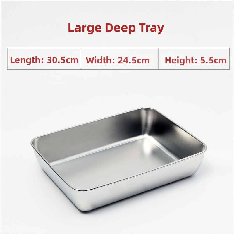 Nerđajući čelični četverokutni pladanj s mrežicom za odvod, filtriranje ulja, elektroplatirani završetak, pogodna za mikrovalnu pećnicu