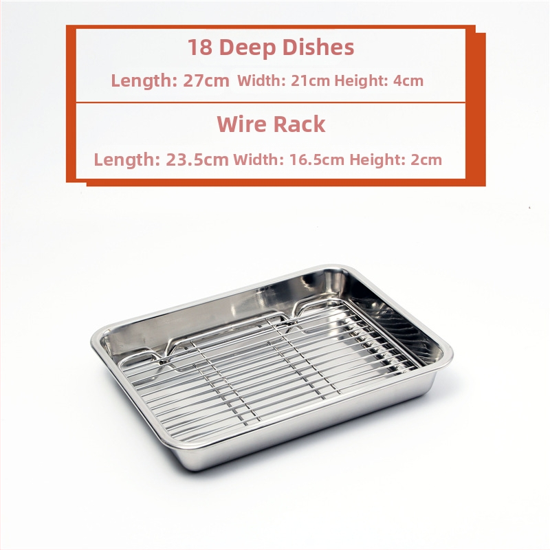 Nerđajući čelični četverokutni pladanj s mrežicom za odvod, filtriranje ulja, elektroplatirani završetak, pogodna za mikrovalnu pećnicu