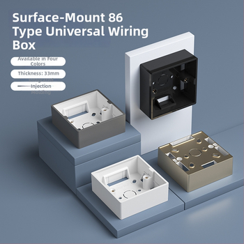 86-tüüpi pindmontaažiga ühenduskast, PVC alus, seina lüliti ja pistiku jaoks — International Electrician