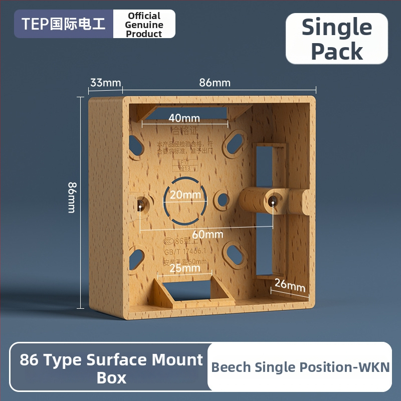 86-tüüpi pindmontaažiga ühenduskast, PVC alus, seina lüliti ja pistiku jaoks — International Electrician