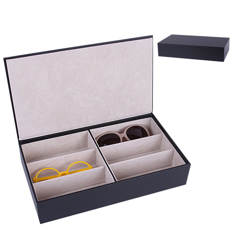 Prillide hoiukarp kaas kattega - mitmekihiline näitusekast 6- ja 8-lahtrilise konfiguratsiooniga, läbipaistev katuseaken, sisemus tiheduspõhja + nahk + flanel