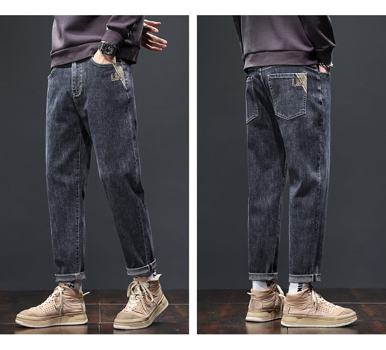 Džinsu platām kājām bikses ar flisa oderi – taisa griezuma, viduklis vidēji, vienkrāsains, jauneklīgs stils, rudens 2025