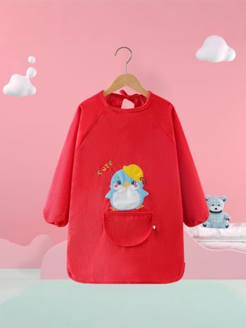 Vaikų vandeniui atsparus smock su gyvūnų raštu, kordurojinis audinys, unisex, 8+ metų