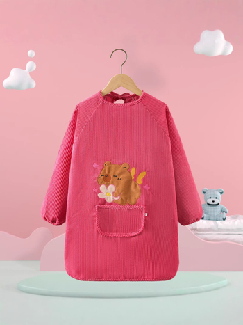 Vaikų vandeniui atsparus smock su gyvūnų raštu, kordurojinis audinys, unisex, 8+ metų